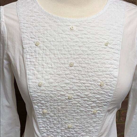 Marc Jacobs White Cotton Bib Front Top Size 4 - Picture 2 of 10